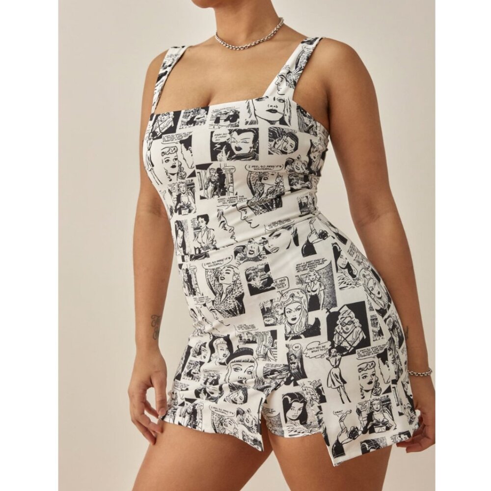 Reformation Daria Ecomove Active Dress in comic print
